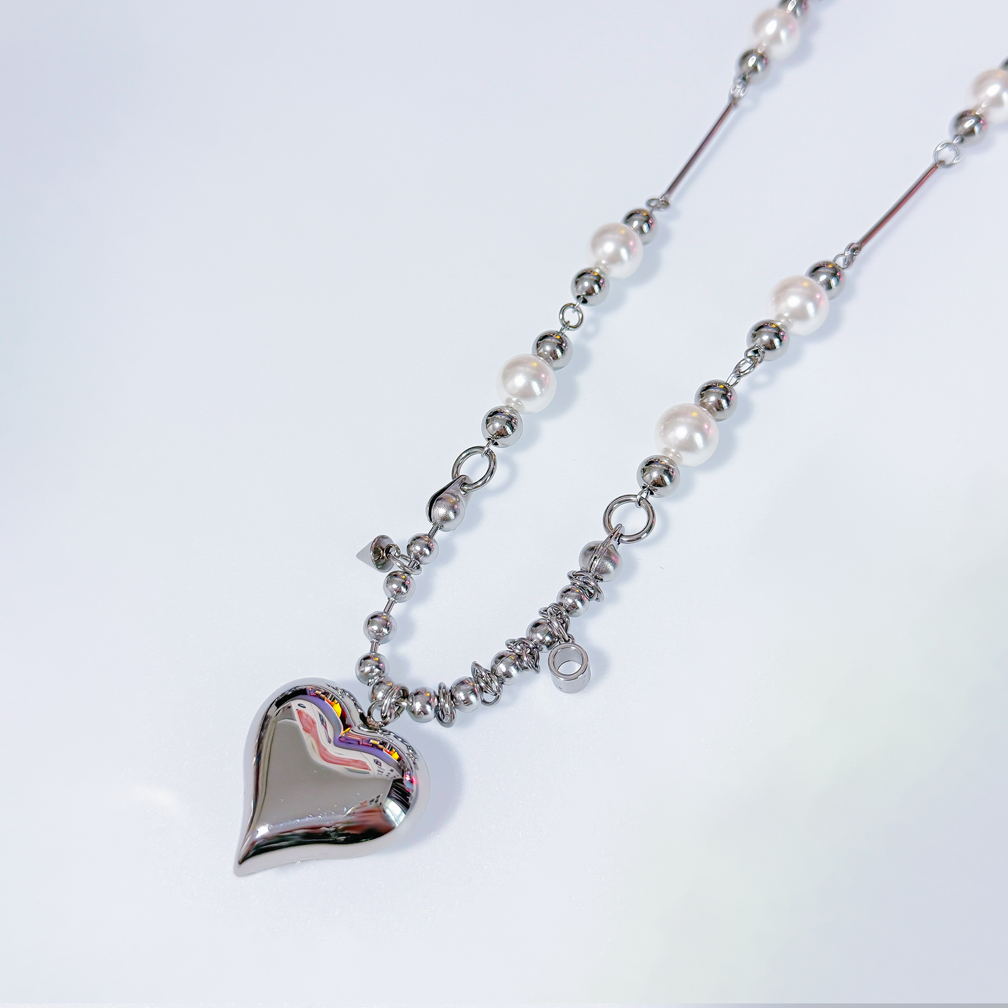 Heart to Heart Necklace with Pearls
