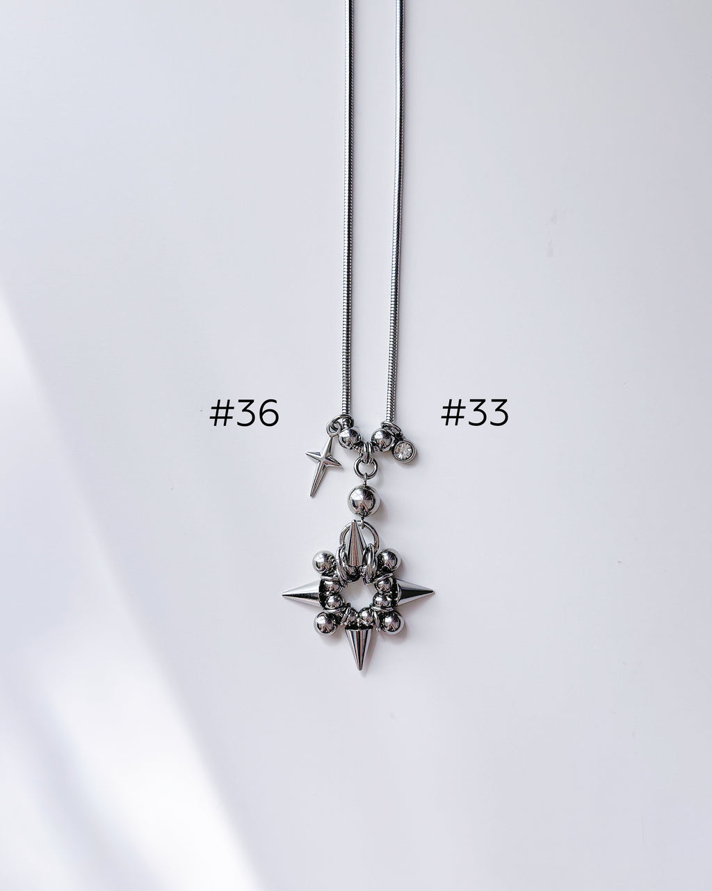 [Long Chain] Facade Necklace Charm Bar
