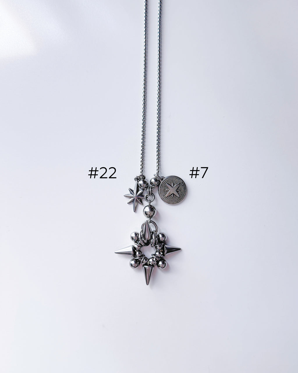[Long Chain] Facade Necklace Charm Bar
