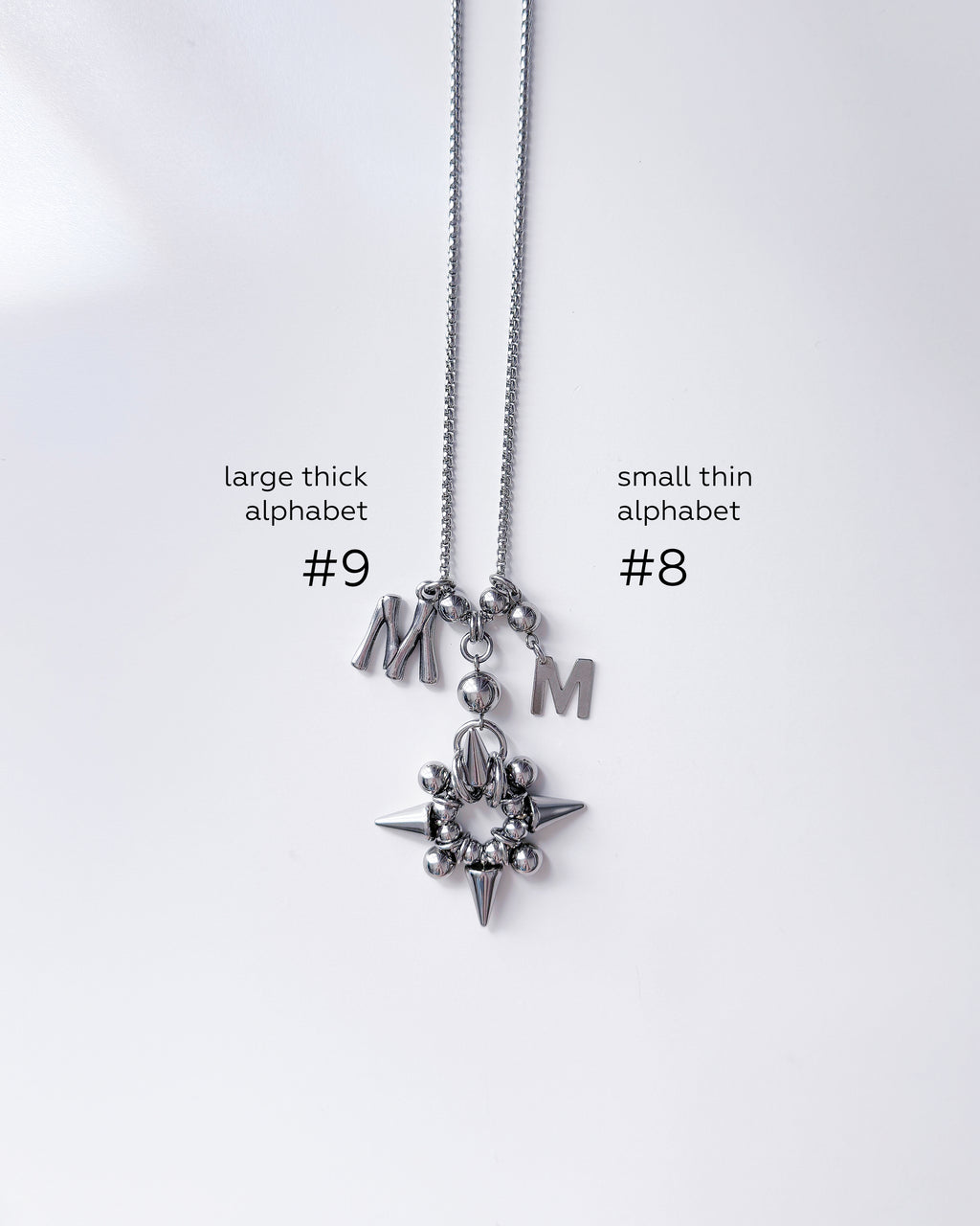 [Long Chain] Facade Necklace Charm Bar