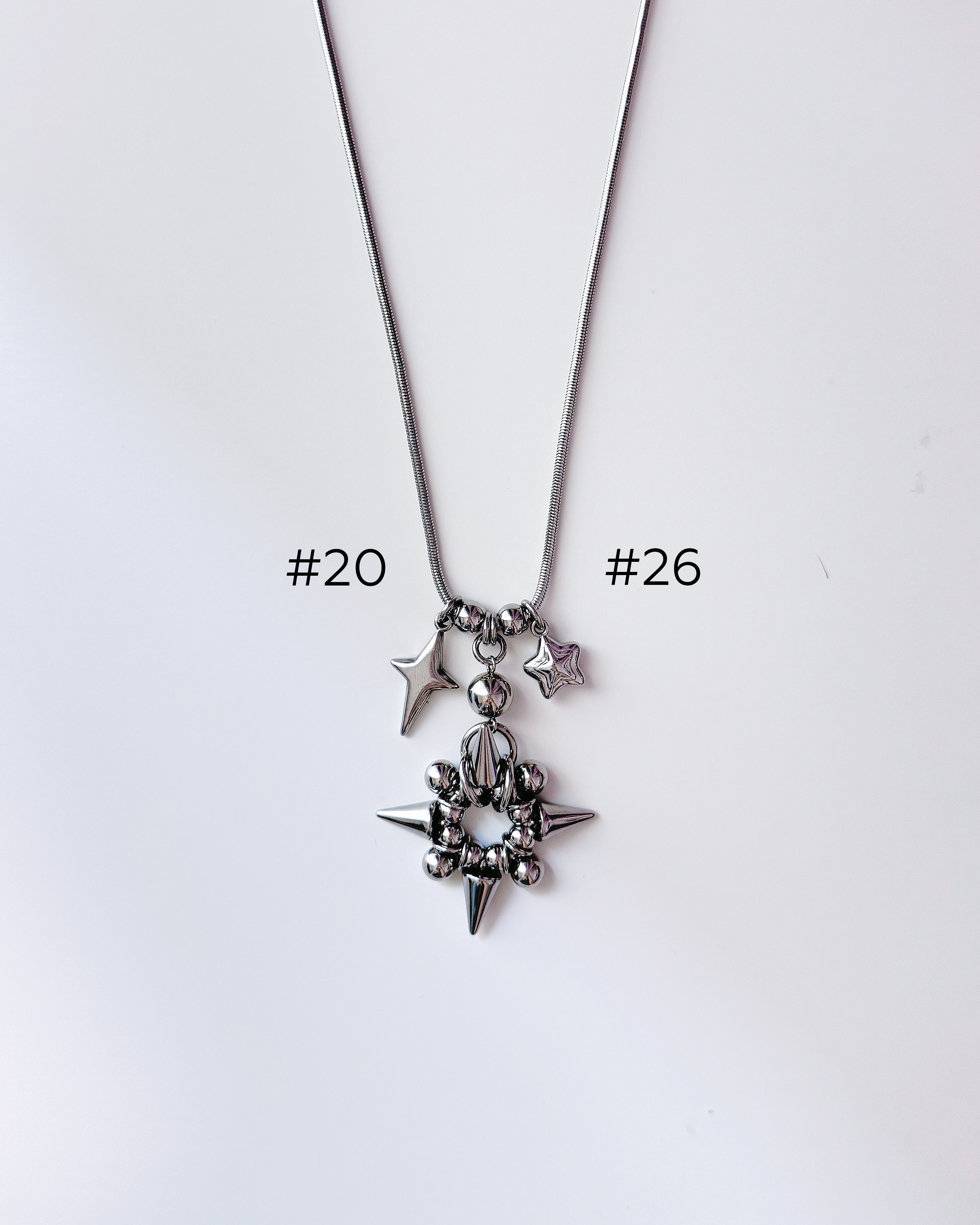 [Long Chain] Facade Necklace Charm Bar