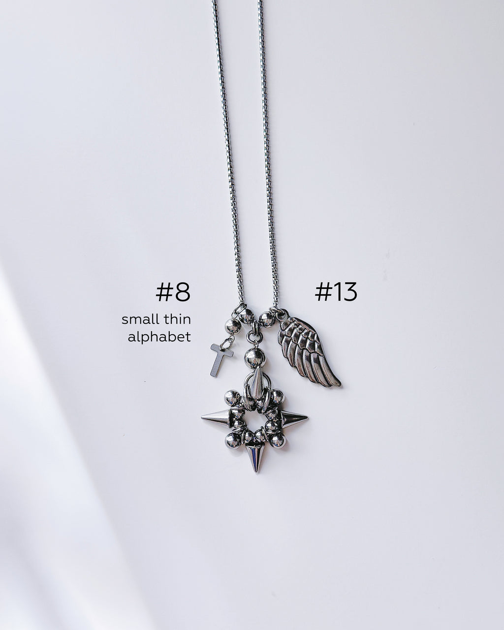 [Long Chain] Facade Necklace Charm Bar