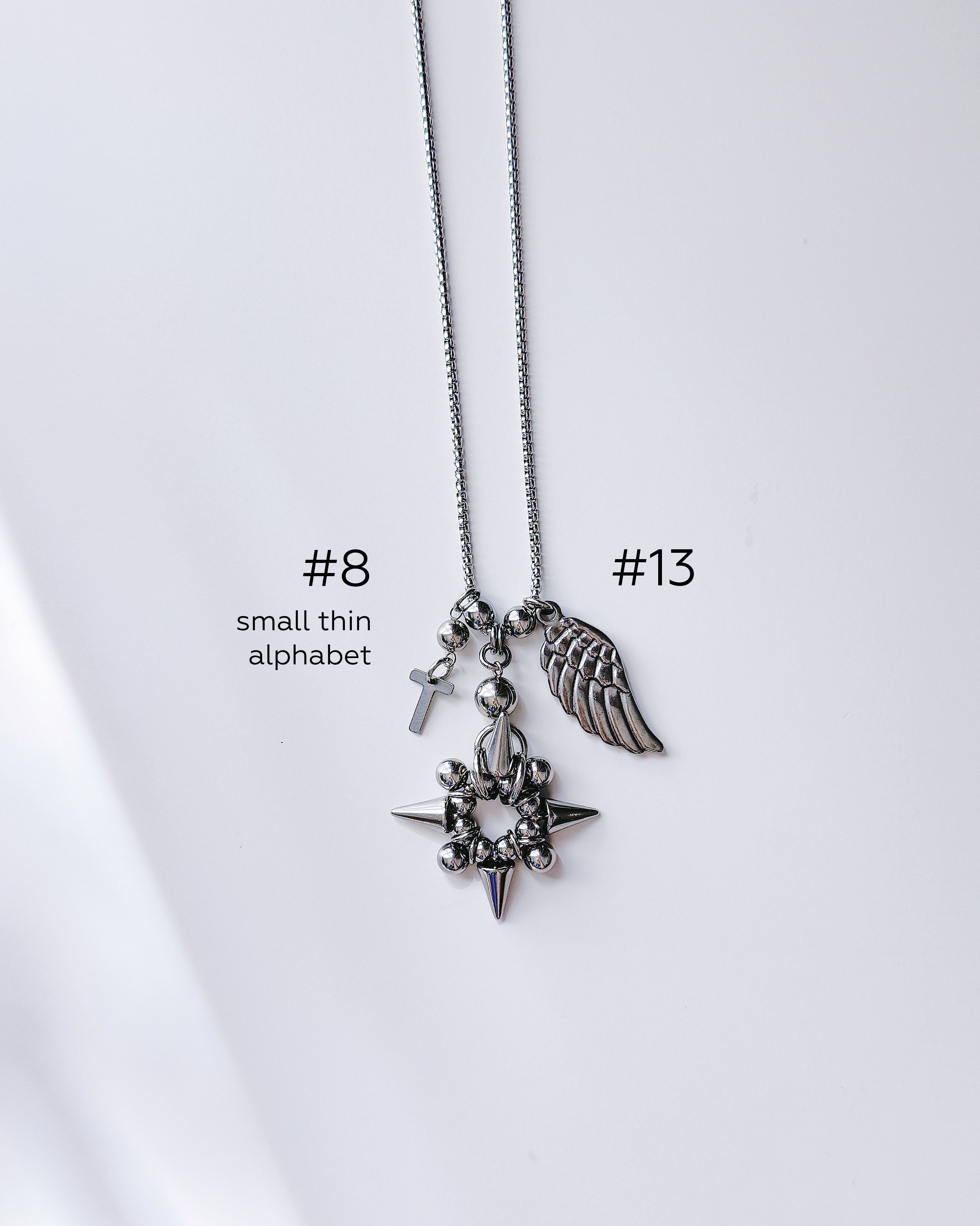 [Long Chain] Facade Necklace Charm Bar