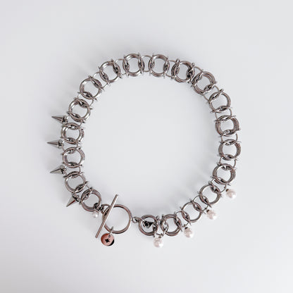 Halfie Choker (Spike and Pearls)