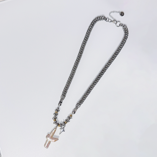 Silver-Gold OOAK Pearl Necklace