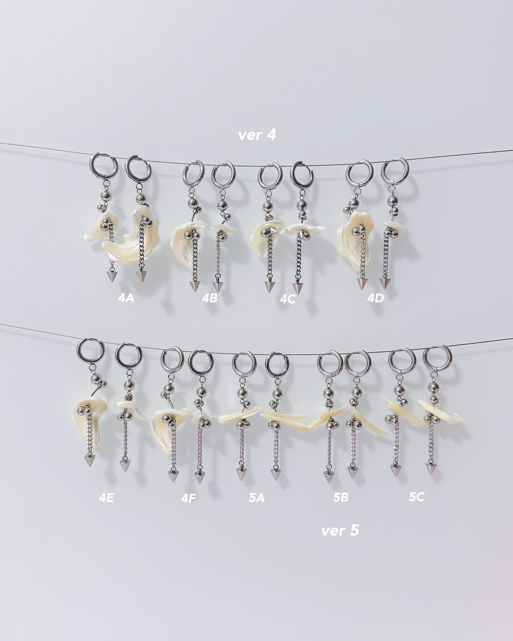 Metal Mix Shell Ear Ring (One of a kind)