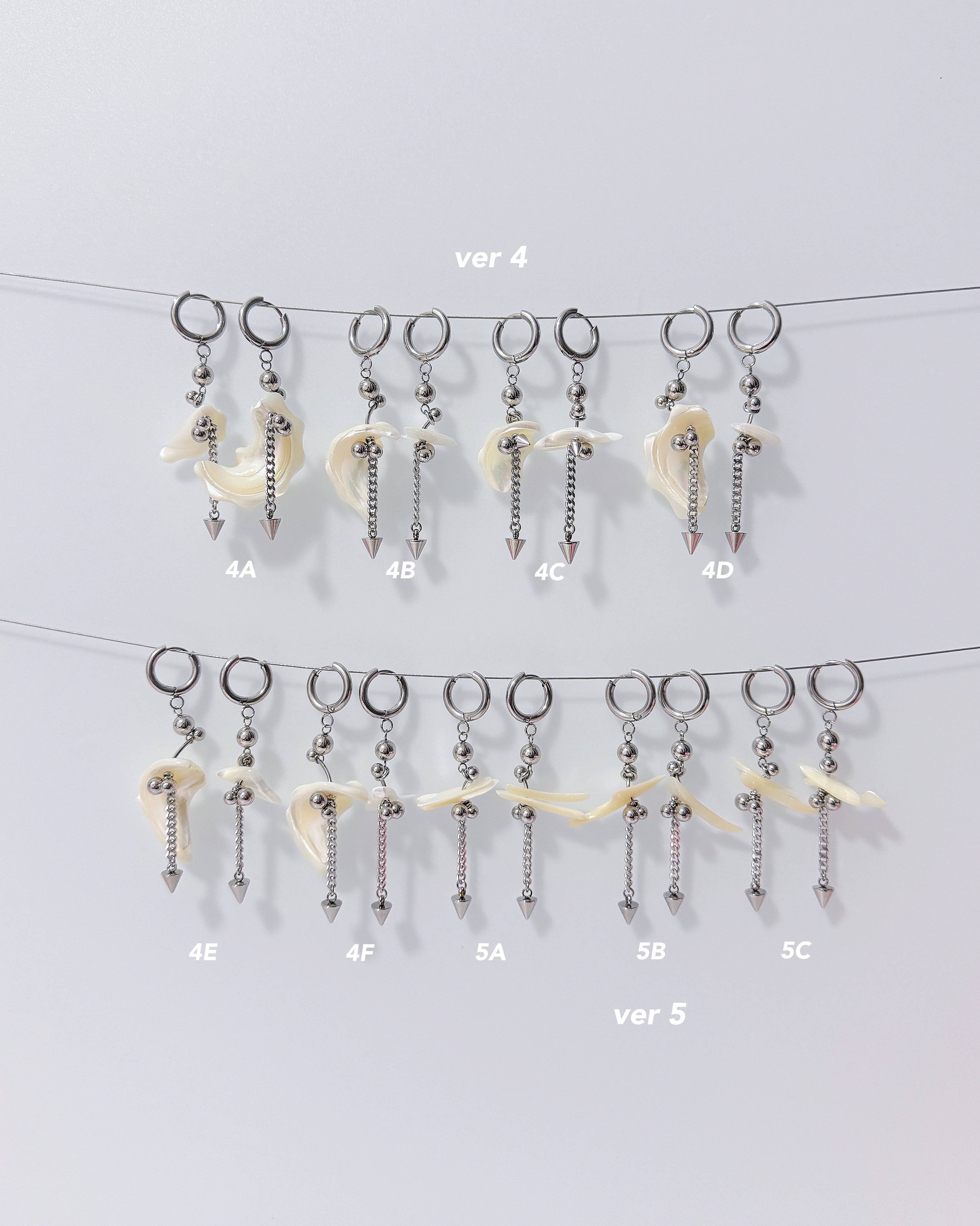 Metal Mix Shell Ear Ring (One of a kind)