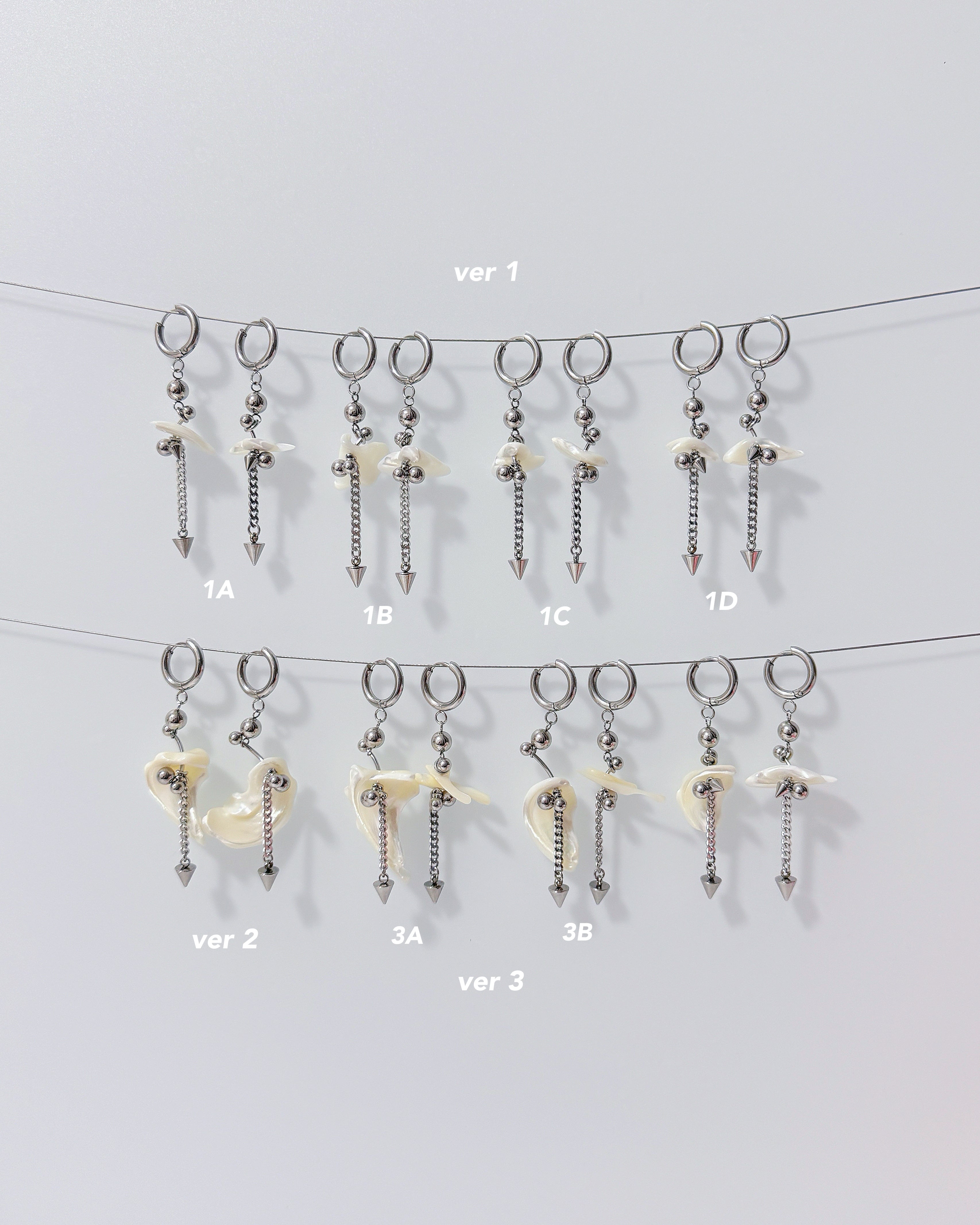 Metal Mix Shell Ear Ring (One of a kind)