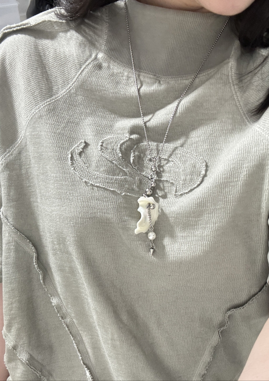 Metal Mix Shell Long Necklace