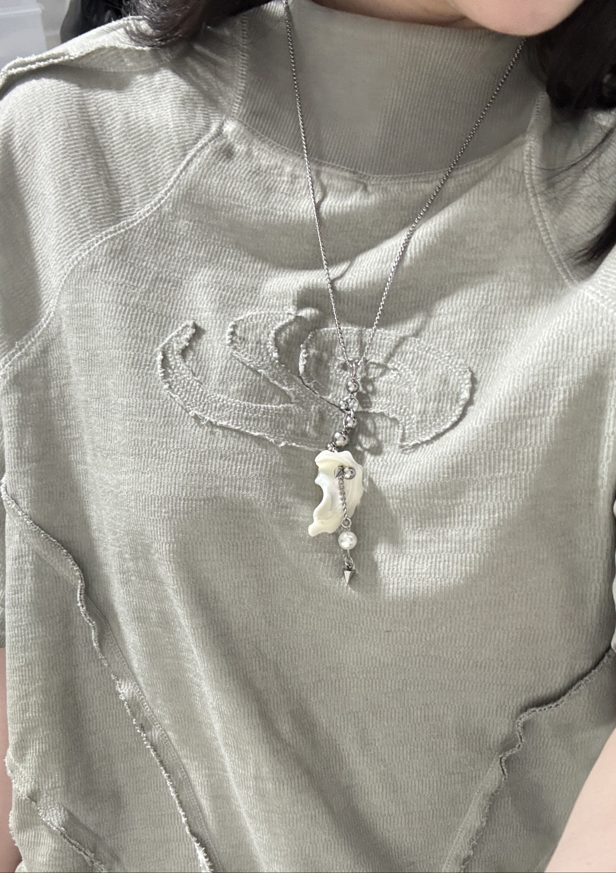 Metal Mix Shell Long Necklace