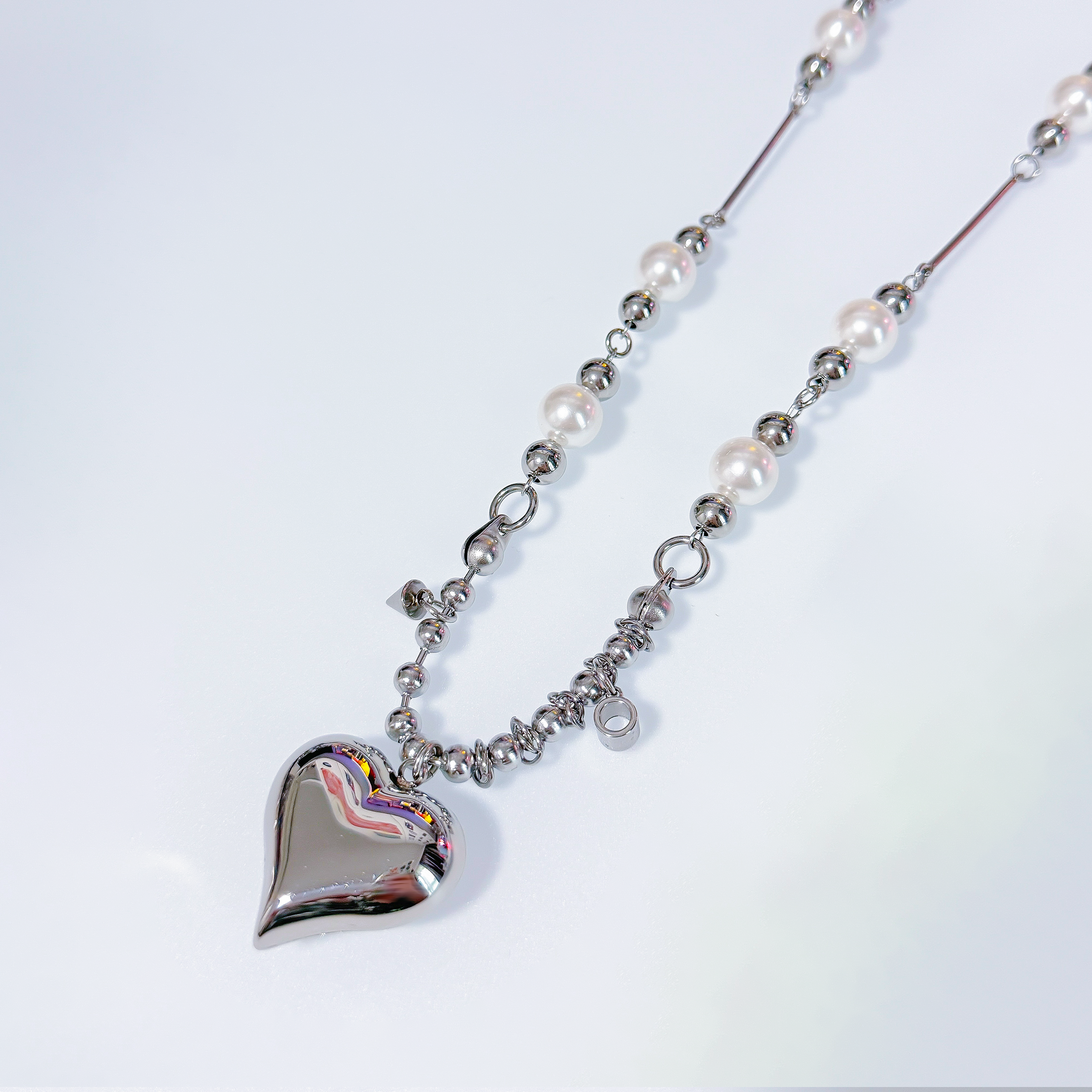 Heart to Heart Necklace with Pearls